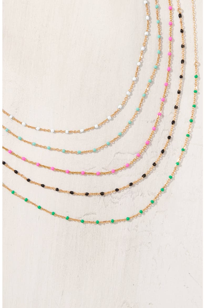 Kaz Bead Station Necklace, Alternate, color, GOLD/ PINK