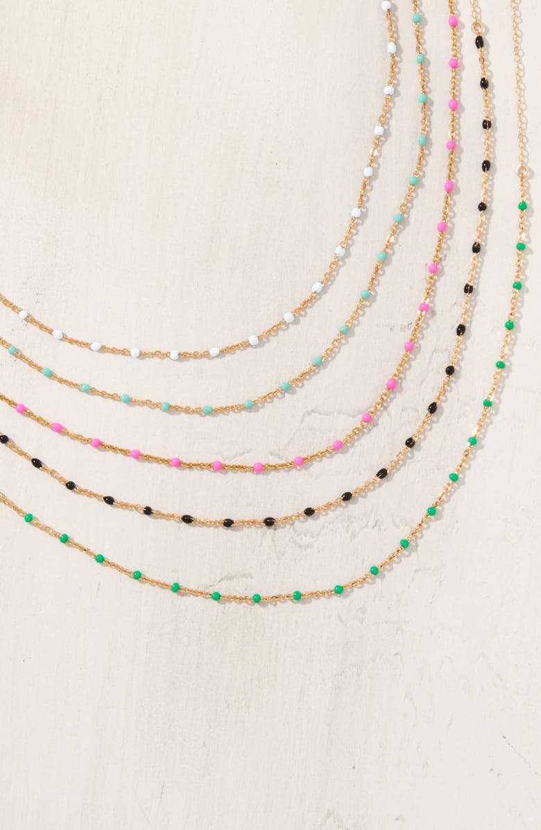 Set & Stones Kaz Bead Station Necklace, Alternate, color, Gold/ Black