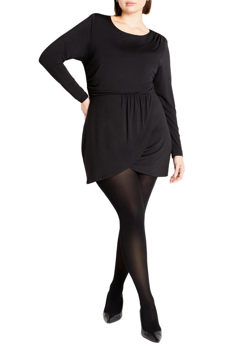 City Chic Kasey Long Sleeve Dress, Main, color, 