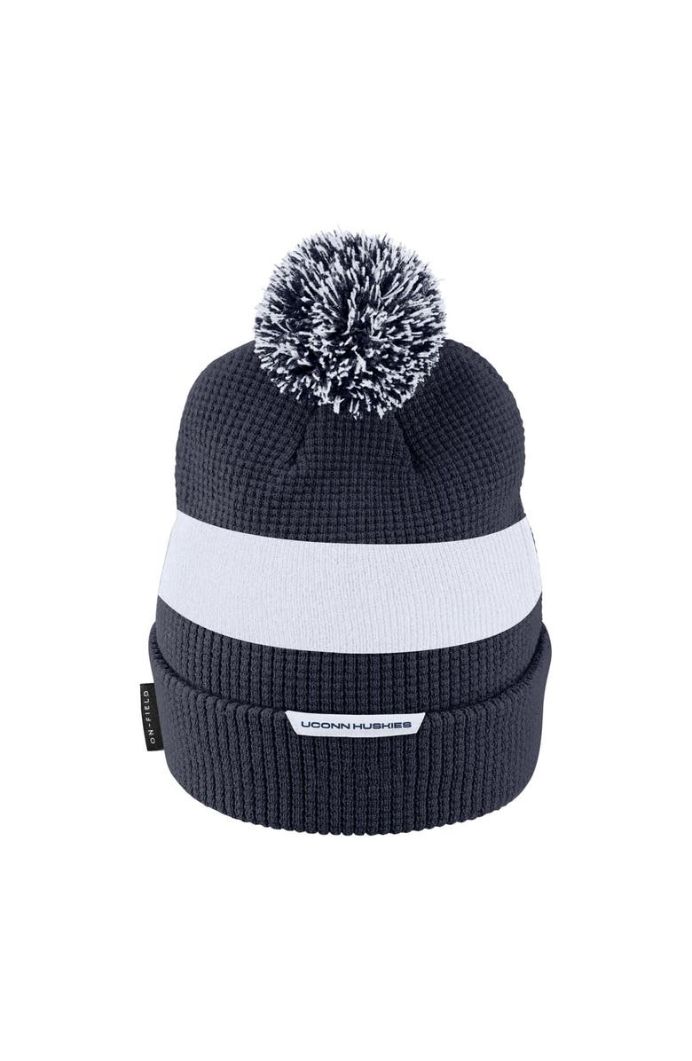 Nike Men's Nike Navy UConn Huskies Sideline Team Cuffed Knit Hat with Pom, Alternate, color,