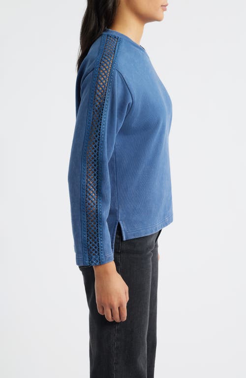 City Blues Detailed Sleeve Sweatshirt In Blue