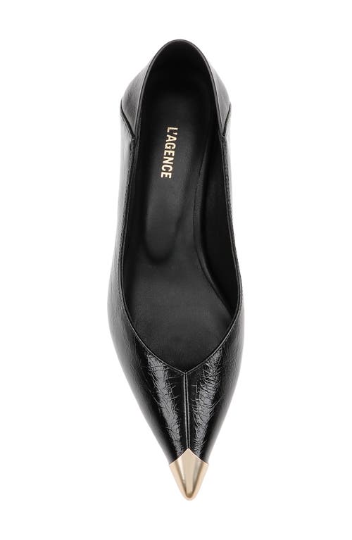 L AGENCE L'AGENCE GARLAN POINTED CAP TOE KITTEN HEEL PUMP 
