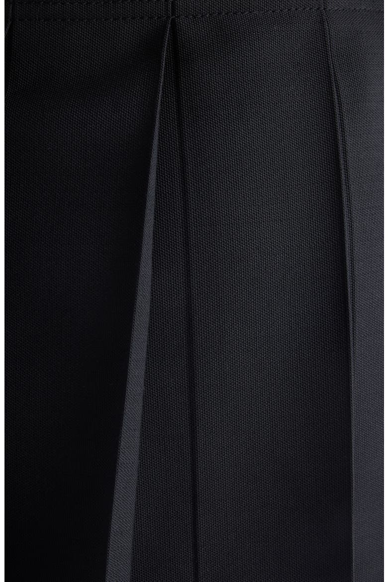 Lace Trim Pleated Miniskirt, Alternate, color, BLACK