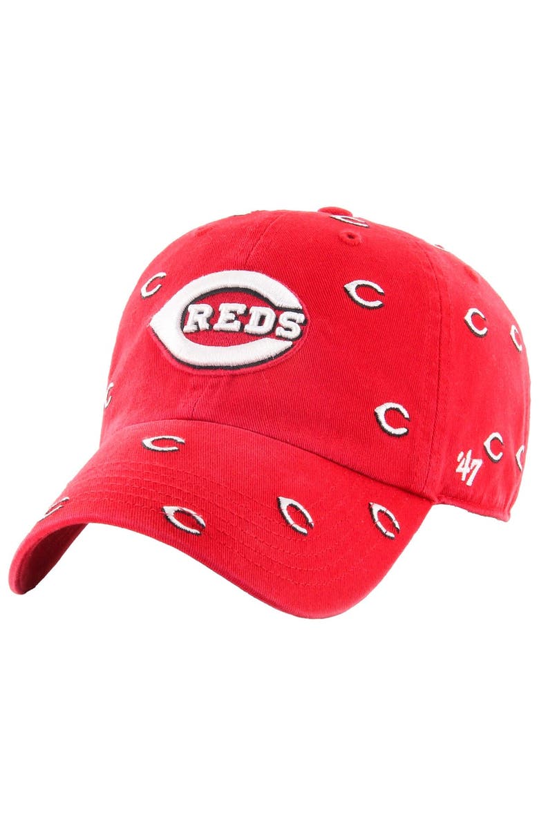 '47 Women's '47 Red Cincinnati Reds Confetti Clean Up Adjustable Hat, Main, color, Red