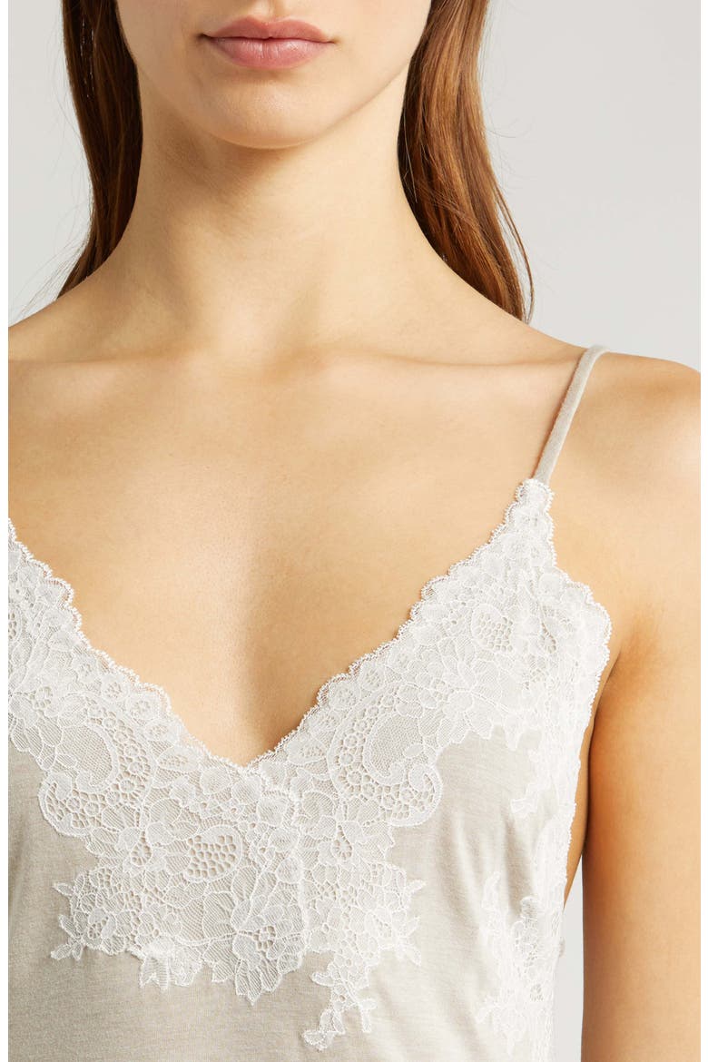 Luxe Shangri-La Nightgown, Alternate, color, CASHMERE W/ IVORY