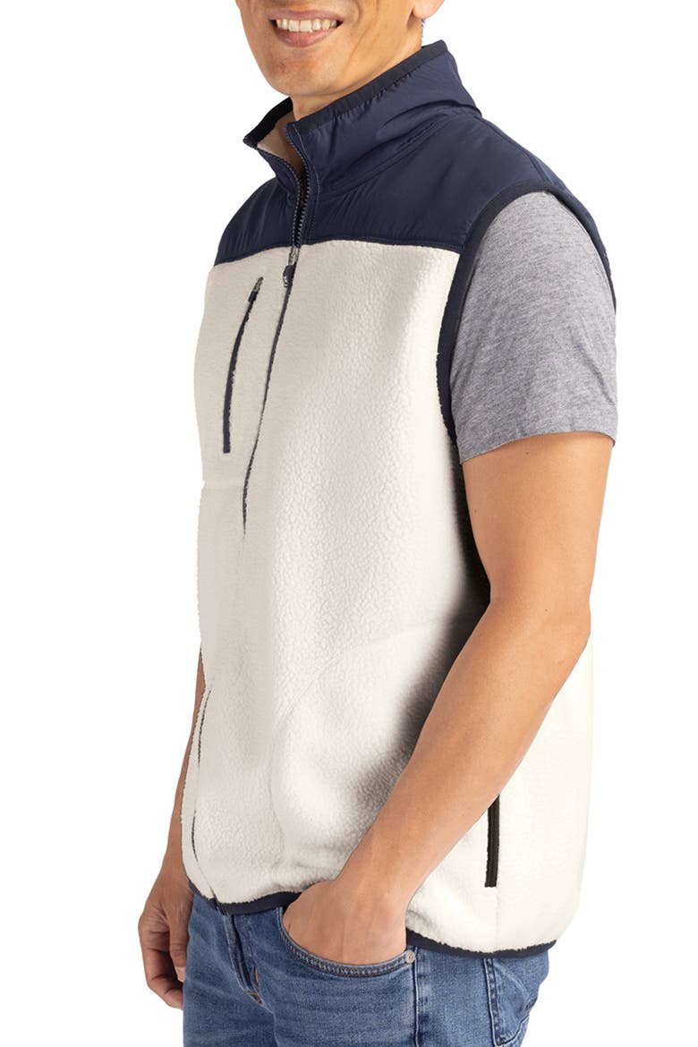 Cascade Fleece Vest, Alternate, color, SHELL/ NAVY BLUE