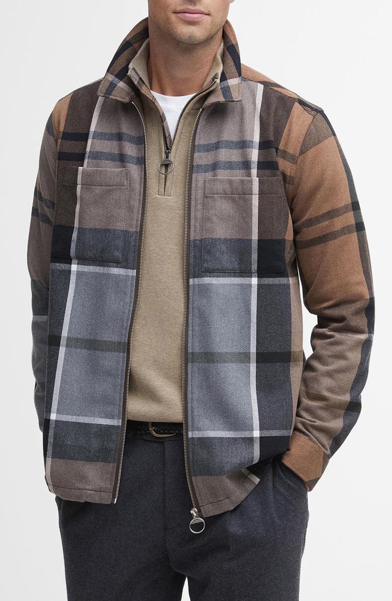 Barbour Lannich Tartan Zip Overshirt, Main, color, 