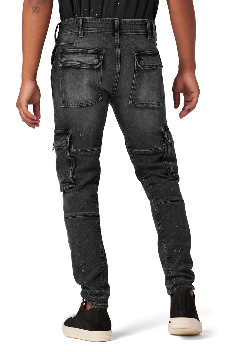 Hudson Jeans Reese Cargo Straight Leg Jeans, Alternate, color, Black Ash