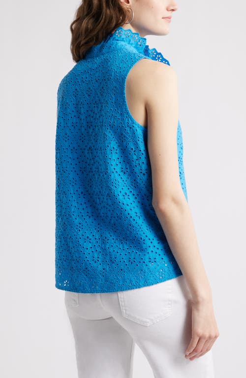 Caslonr Caslon(r) Ruffle Eyelet Sleeveless Button-up Shirt