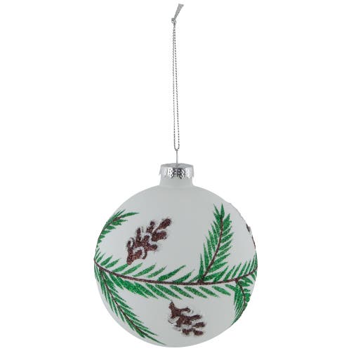 Northlight Glittered Glass Ball Christmas Ornaments With Pine Cones In Green
