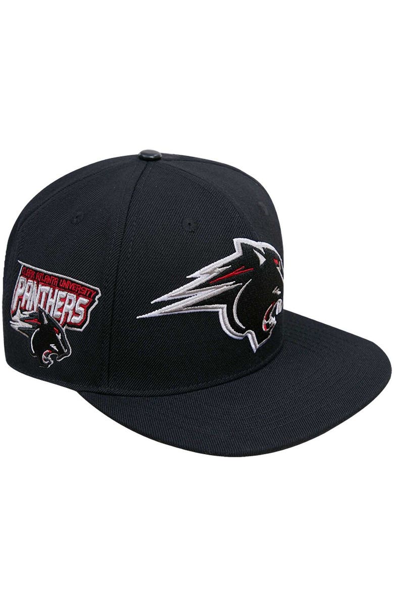 PRO STANDARD Men's Pro Standard Black Clark Atlanta Panthers Arch Over Logo Evergreen Snapback Hat, Main, color, 