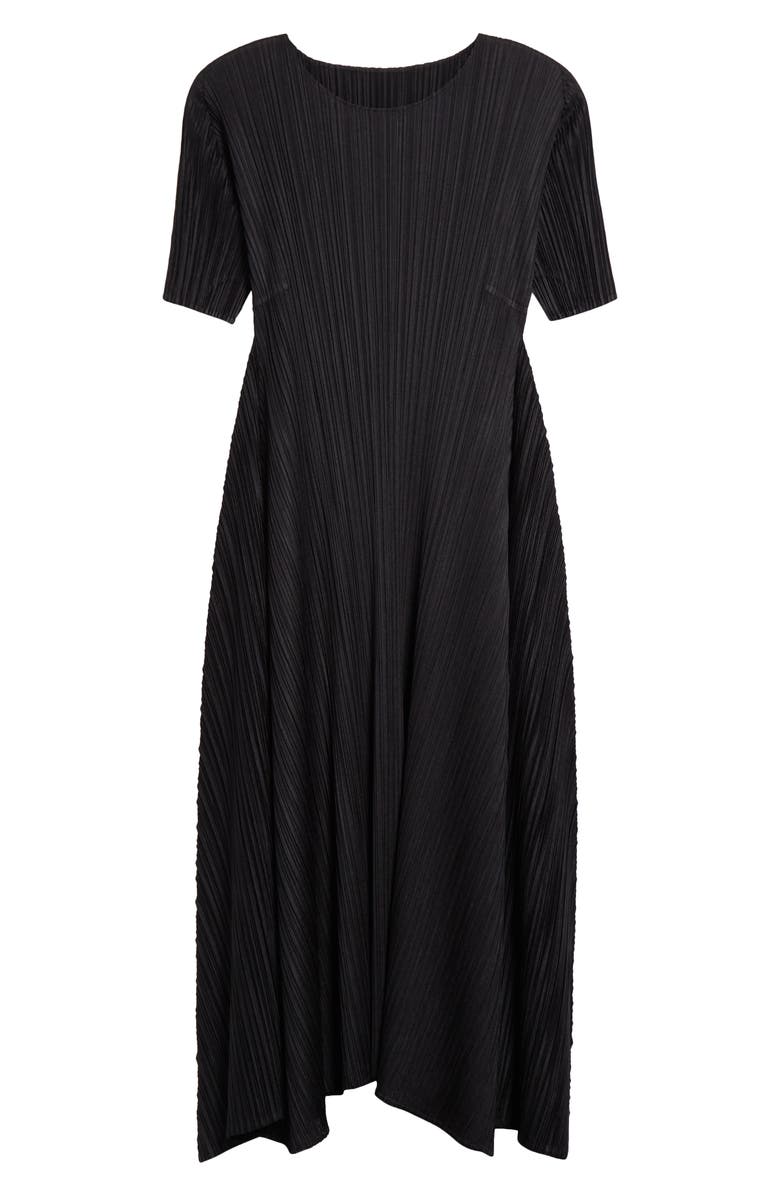 Pleats Please Issey Miyake Efficient Square Pleated Short Sleeve A-Line Dress, Alternate, color, 
