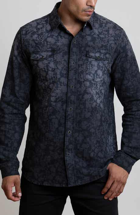 CANYON OF HEROES Skull Stretch Western Denim Shirt