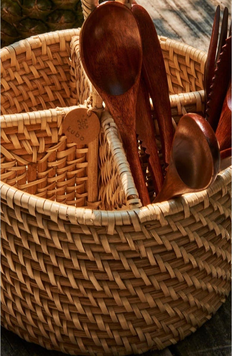 Kubo Balai Woven Rattan Utensil Holder, Alternate, color,
