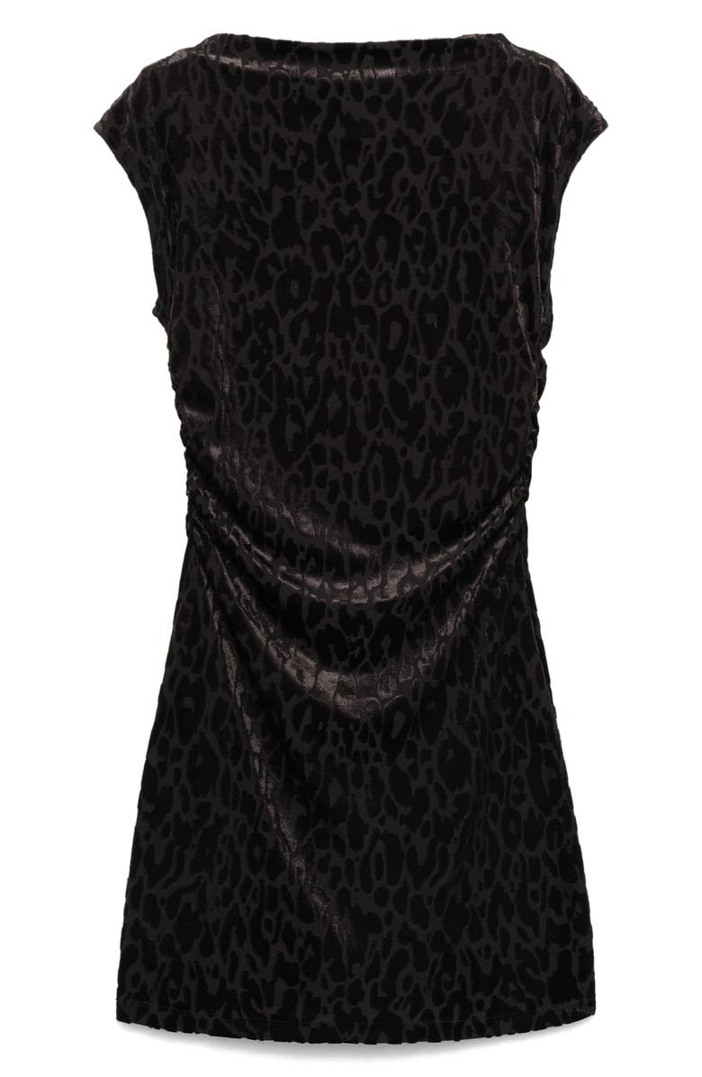 MANGO Leopard Devoré Velvet Minidress, Main, color, 