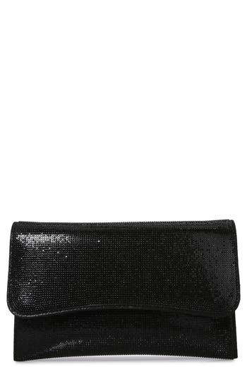 Berness Rhinestone Envelope Clutch In Black