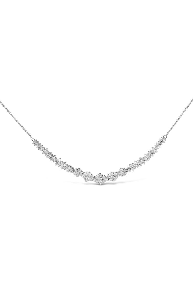 Haus of Brilliance 14K White Gold 2.00 Cttw Diamond Composite Cluster Bar Necklace, Main, color, White Gold
