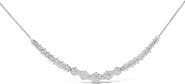 Haus of Brilliance 14K White Gold 2.00 Cttw Diamond Composite Cluster Bar Necklace