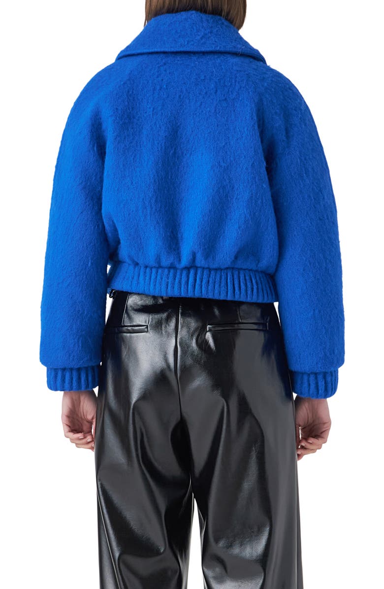 Grey Lab Felted Wool Blend Bomber Jacket, Alternate, color, Blue