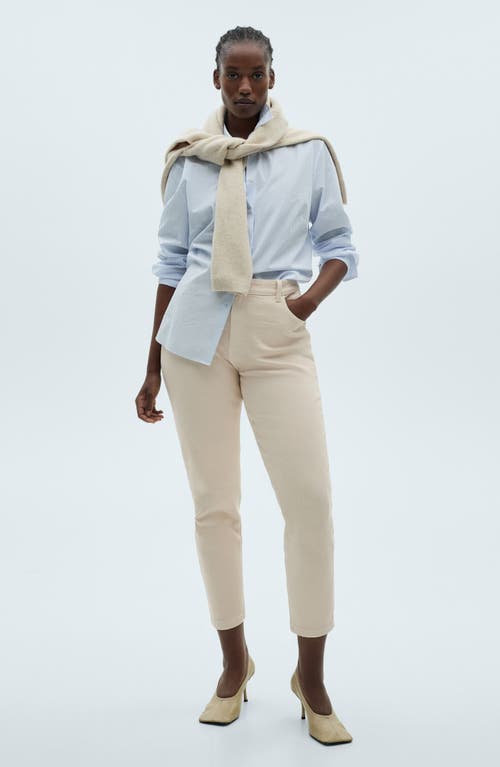Mango Newmom Comfort High-rise Jeans Ecru In Ecru