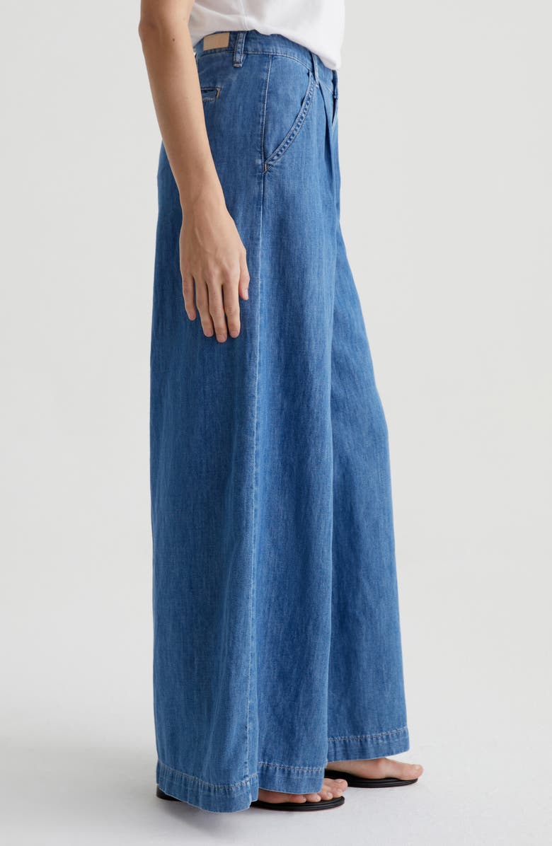 AG Melinda Pleated Wide Leg Jeans, Alternate, color, Catalina