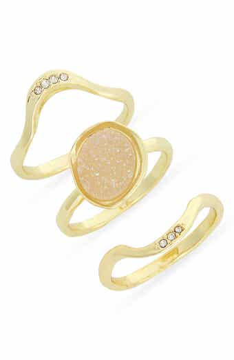 Covet Set of 3 Drusy Stacking Rings