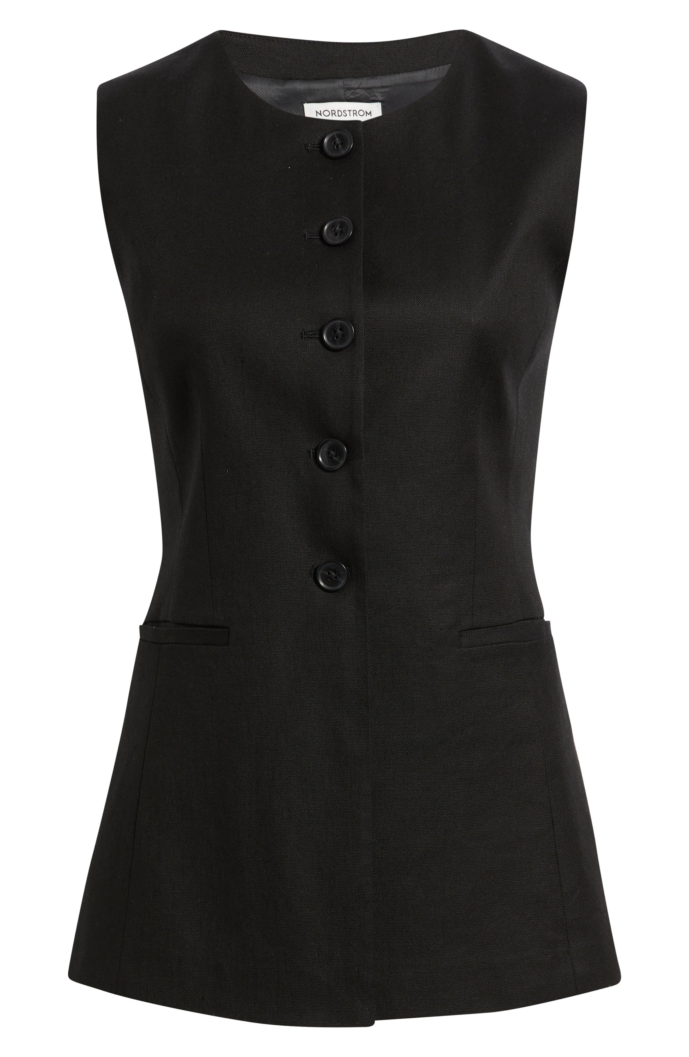 Женские Nordstrom Linen Blend Longline Vest — фото 8