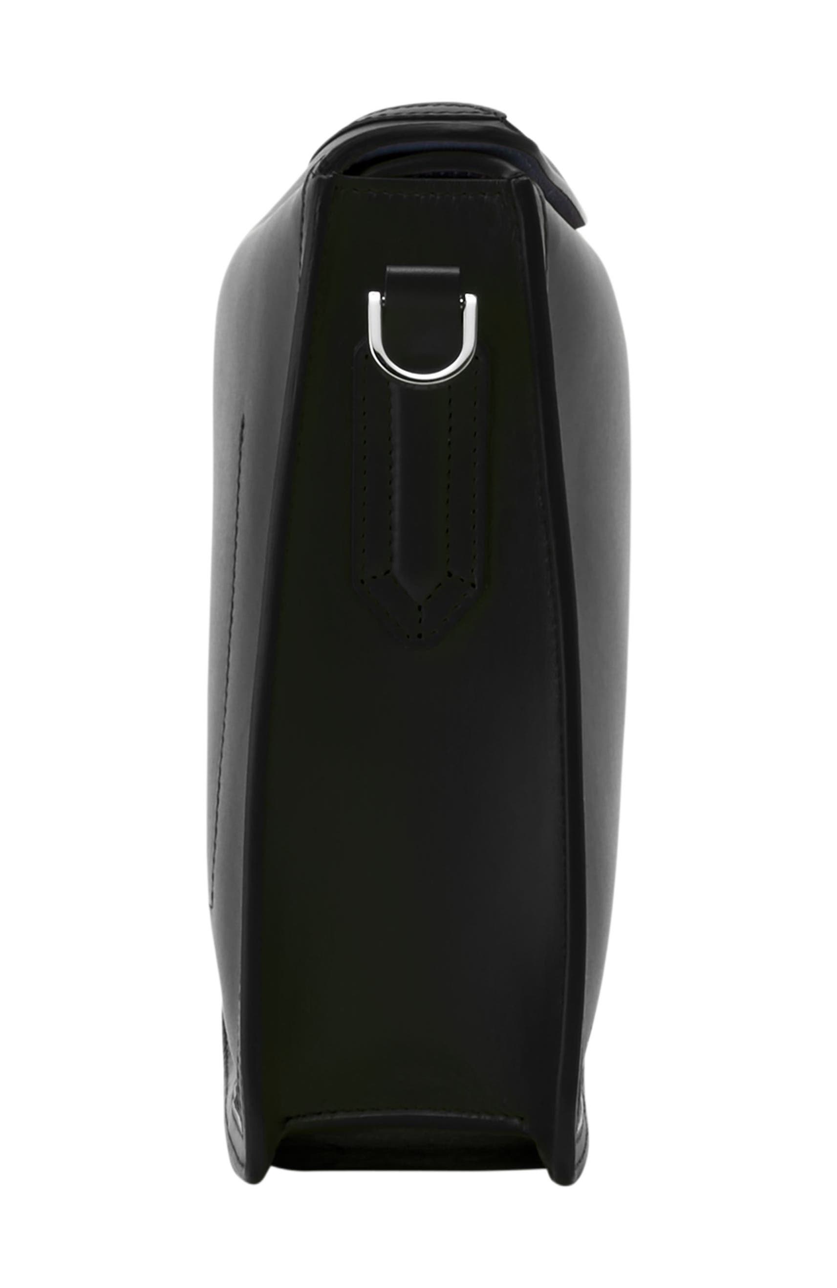 Lanvin Compagnon Asymmetrical Leather Clutch Bag, Alternate, color, Black