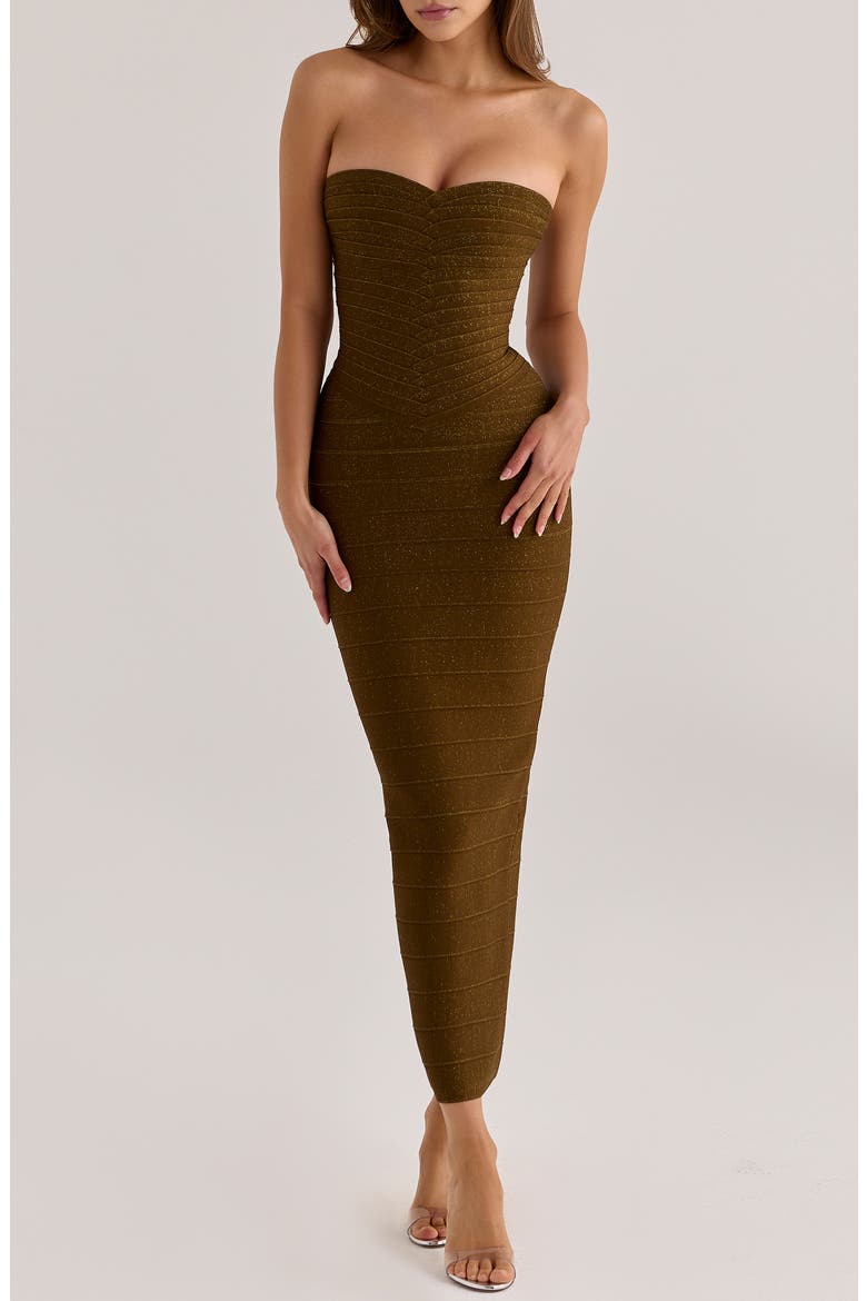 The Sweetheart Strapless Bandage Dress, Main, color, OLIVE