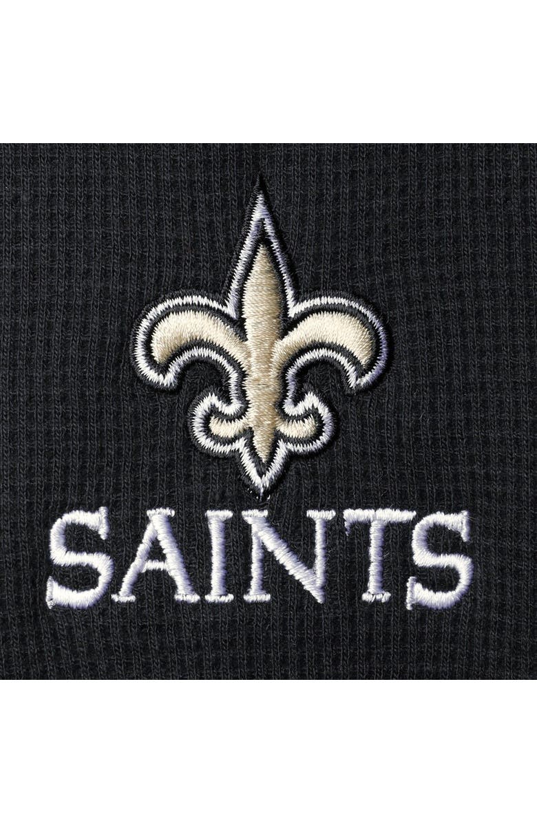 DUNBROOKE Men's Dunbrooke Black New Orleans Saints Logo Maverick Thermal Henley Long Sleeve T-Shirt, Alternate, color, Black