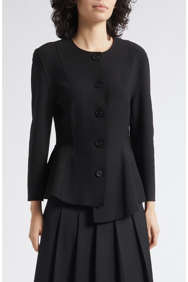 Double Layer Peplum Top, Main, color, BLACK