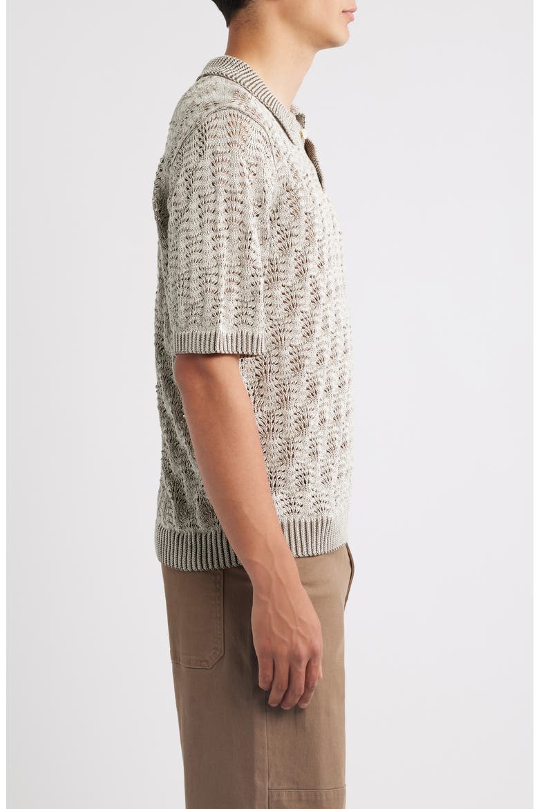 Cable Lace Stitch Pima Cotton Polo, Alternate, color, NATURAL