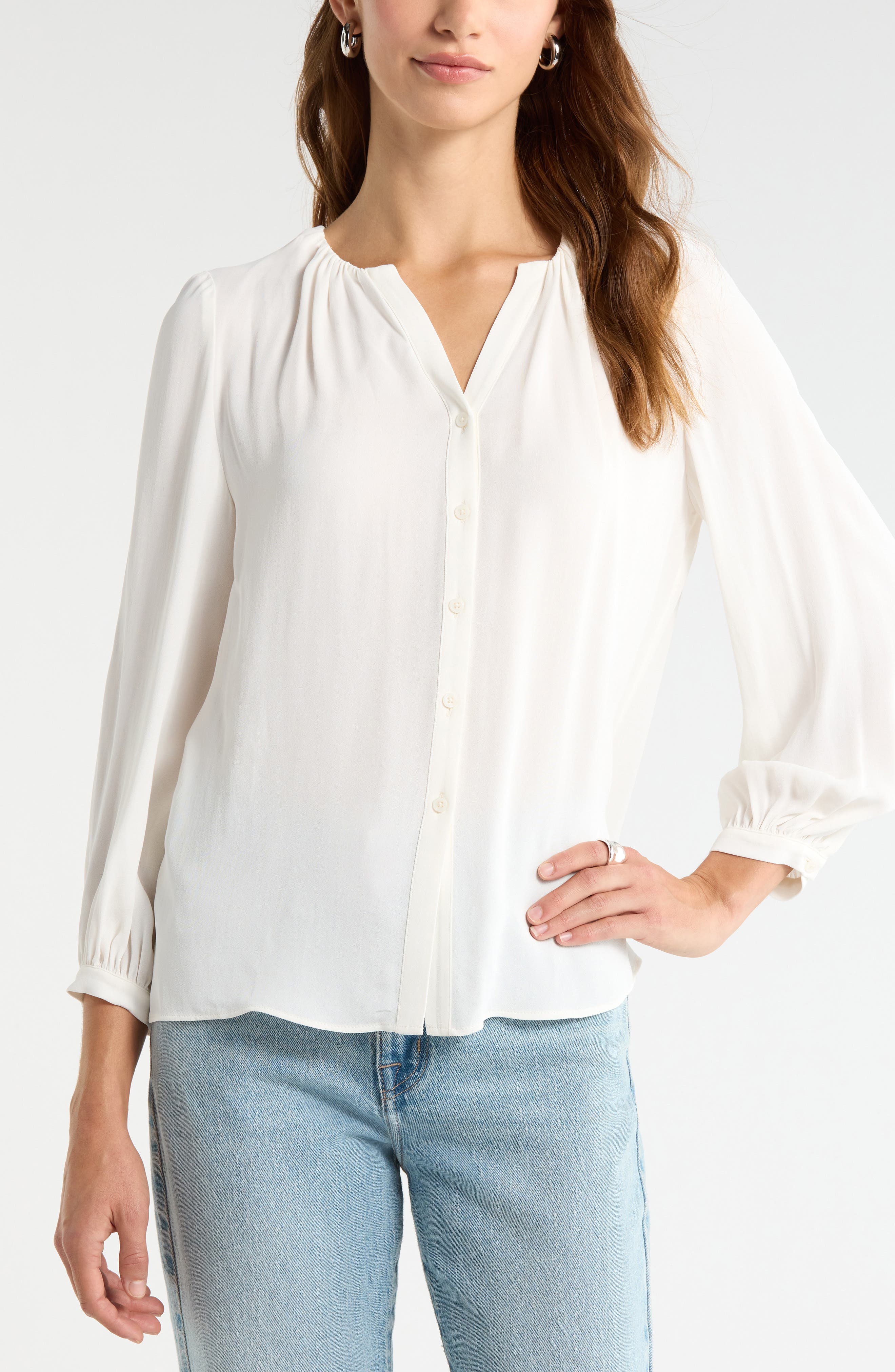 V-Neck Button-Up Top - image 3
