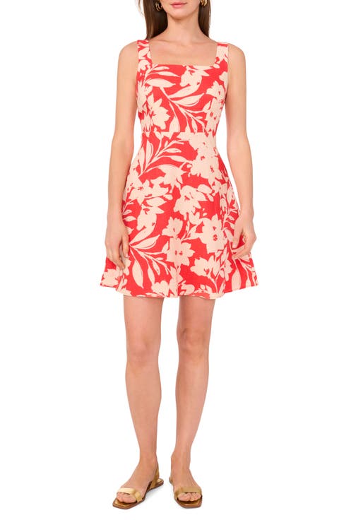 Floral Square Neck Fit & Flare Dress