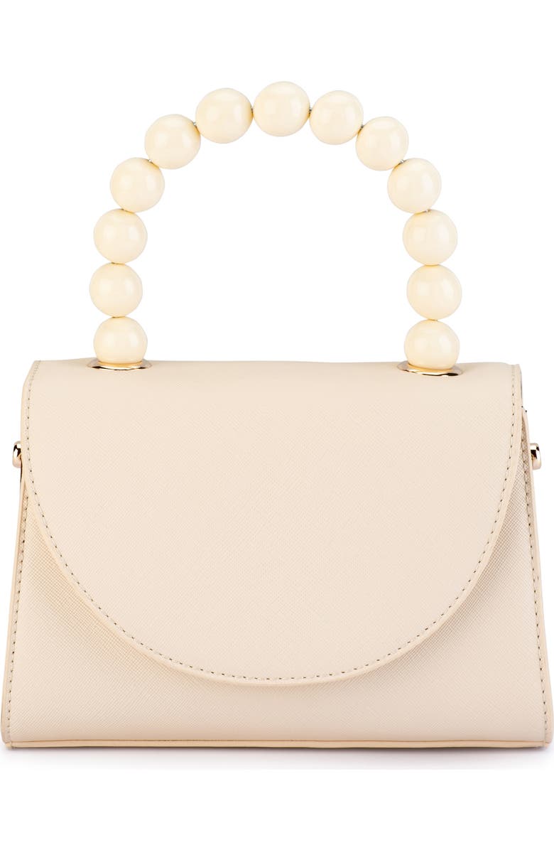 Olga Berg Wendy Acrylic Bead Top Handle Bag, Main, color, Natural