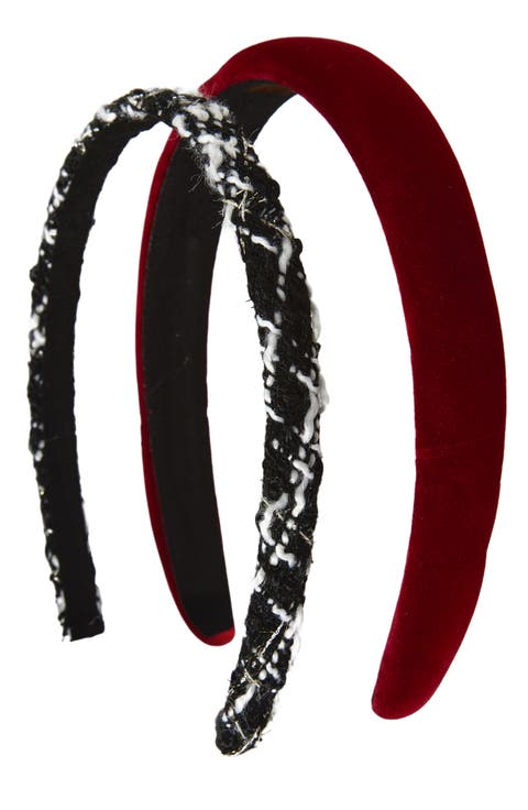 2-Pack Velvet 
Plaid Headbands