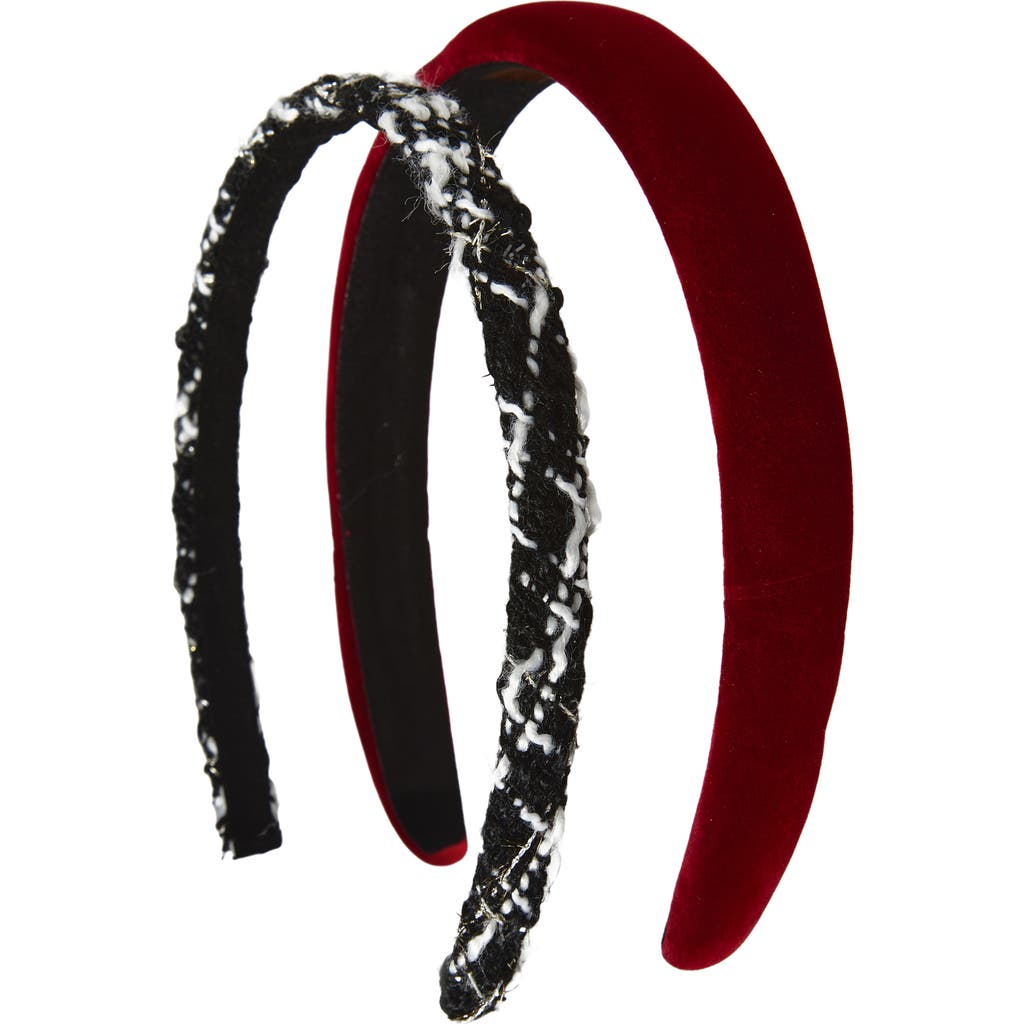Tasha 2-pack Velvet & Plaid Headbands In Multi