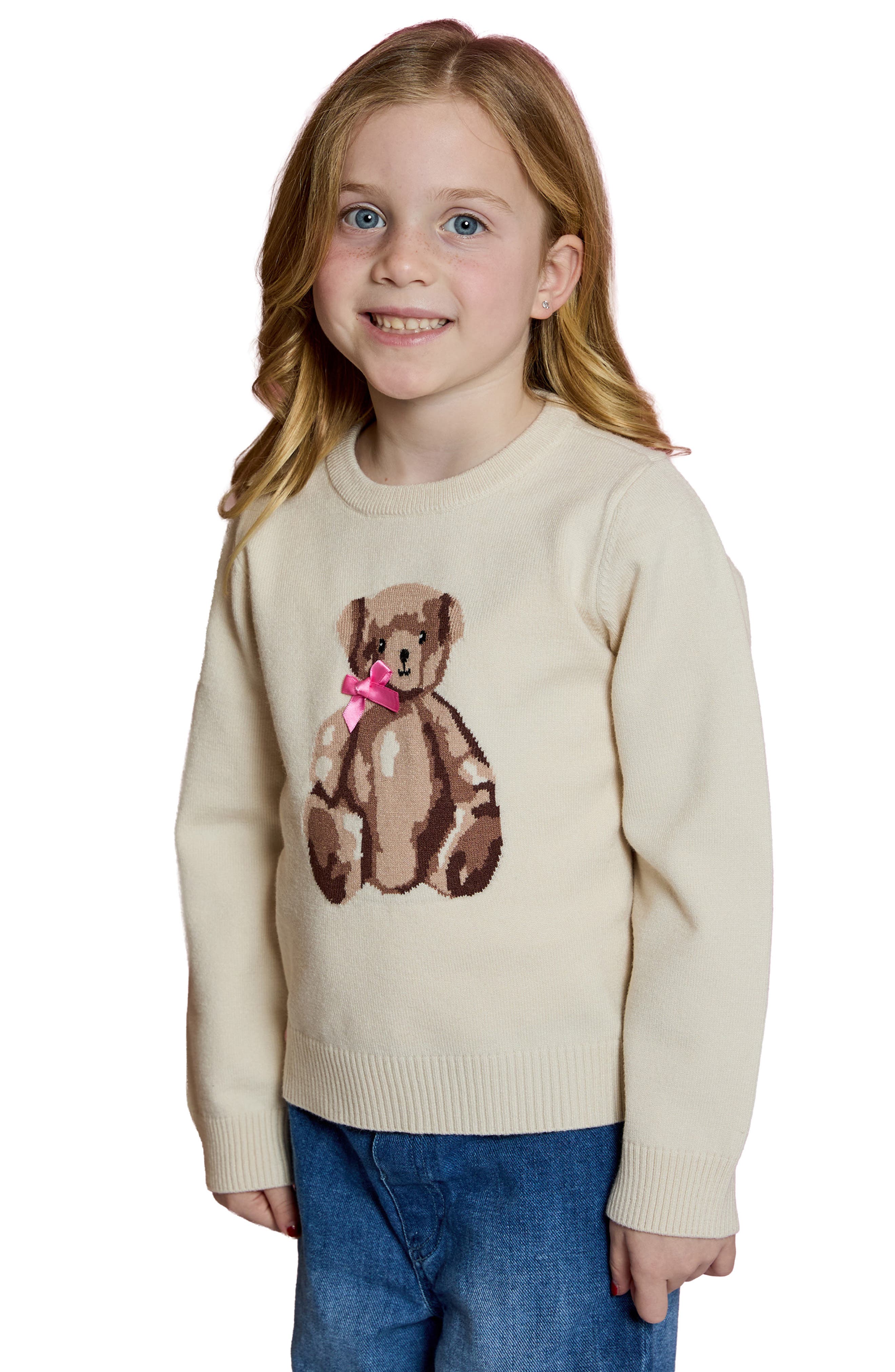 Kids' Teddy Bear Intarsia Sweater