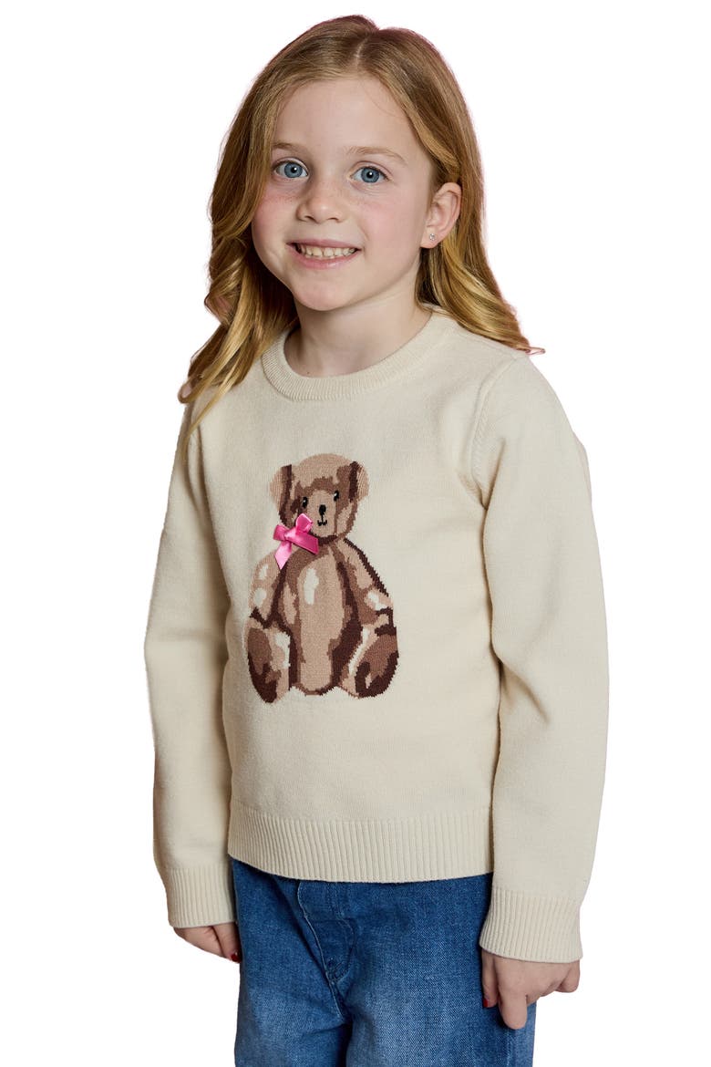 Kids' Teddy Bear Intarsia Sweater, Main, color, TAN SUEDE COMBO