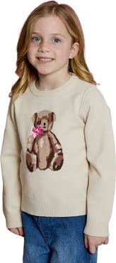Design History Kids' Teddy Bear Intarsia Sweater