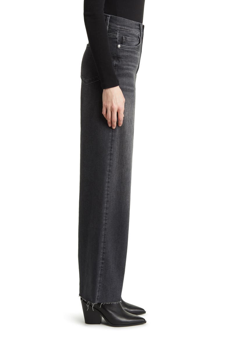 Le Slim Palazzo Raw Hem High Waist Wide Leg Jeans, Alternate, color, MURPHY