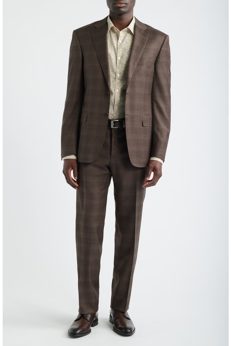 Siena Regular Fit Brown Slub Wool Suit, Main, color, BROWN