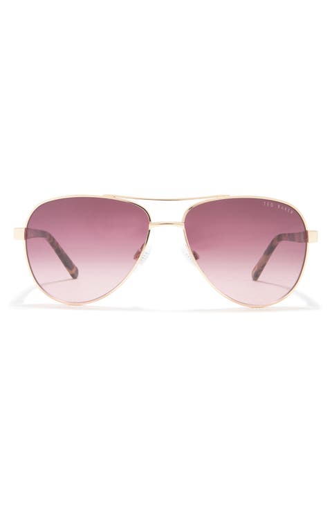 57mm Metal Frame Aviator Sunglasses