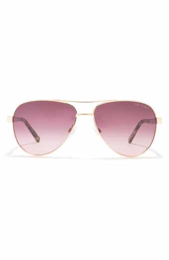 Ted Baker London 57mm Metal Frame Aviator Sunglasses