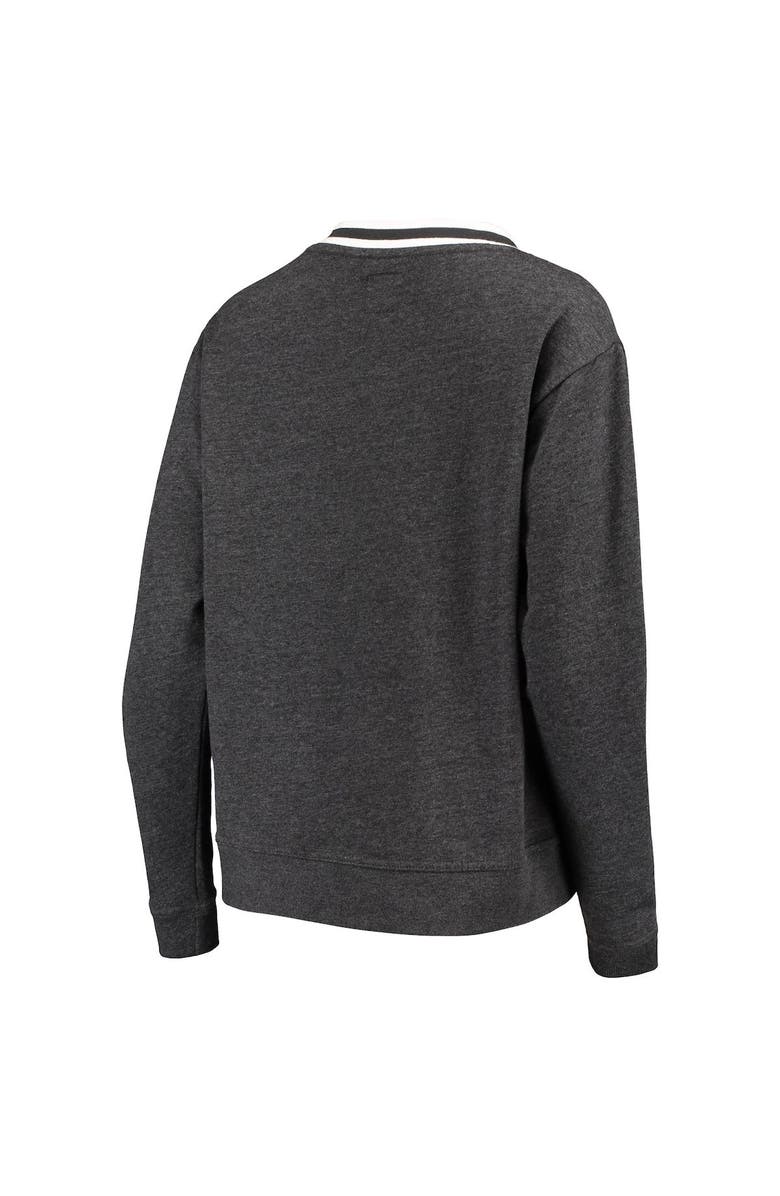 LEAGUE COLLEGIATE WEAR Women's League Collegiate Wear Heathered Black Texas Longhorns Victory Springs Tri-Blend V-Neck Pullover Sweatshirt, Alternate, color, 