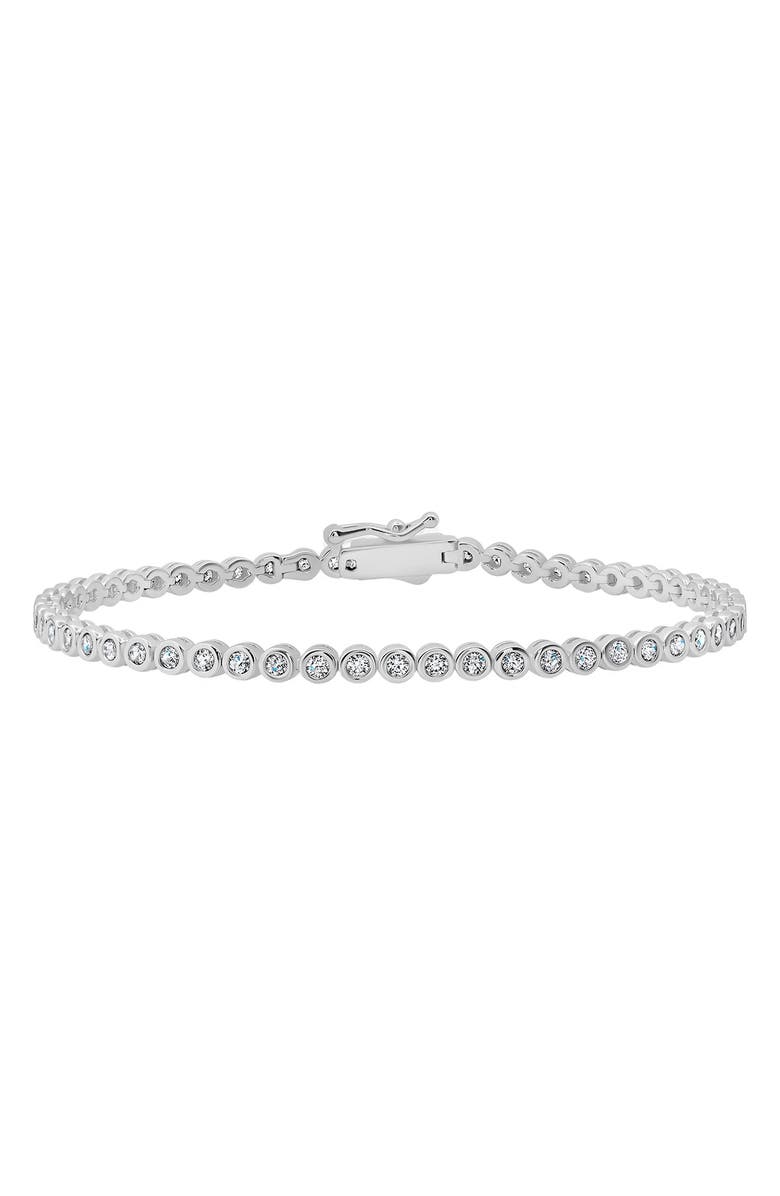 Crislu Round Cubic Zirconia Bracelet, Main, color, Pure Platinum/ Clear Stone