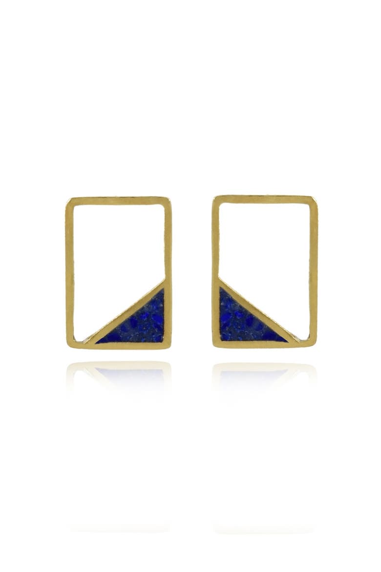 Mazar Stud Earrings, Main, color, Gold