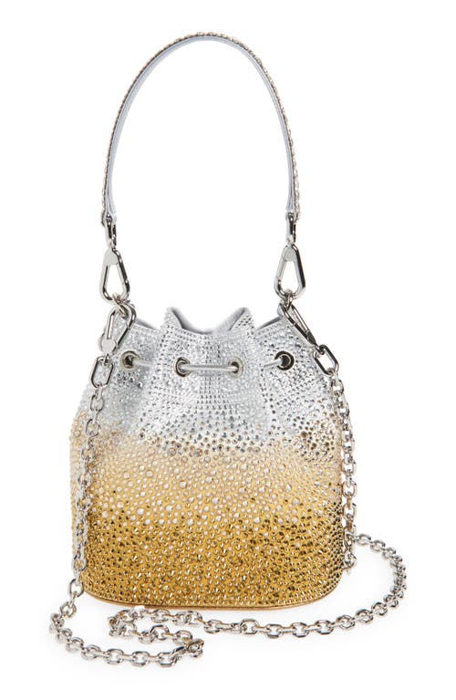 Judith Leiber Couture Piper Ombré Crystal Embellished Bucket Bag In Silver Golden