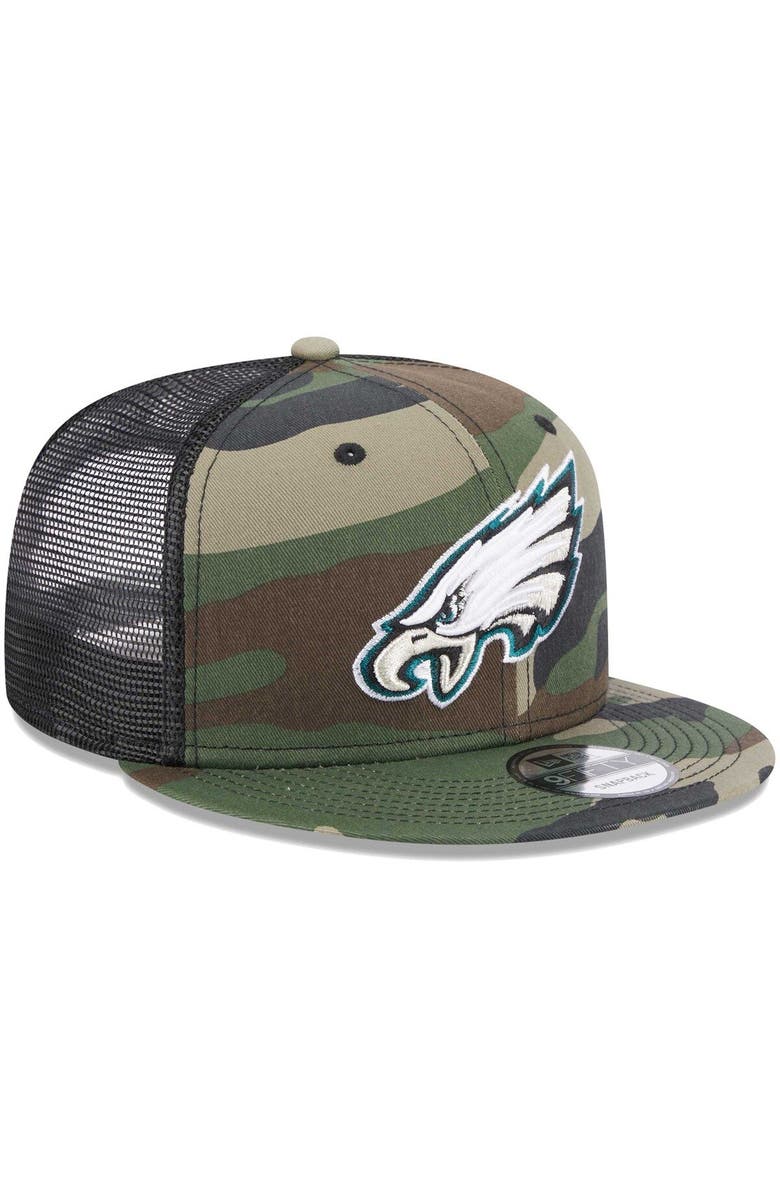 New Era Youth New Era Camo Philadelphia Eagles Classic Trucker 9FIFTY Snapback Hat, Alternate, color,