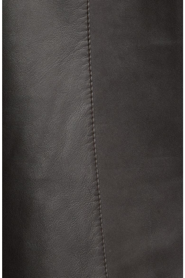 Mixed Media Leather & Suede Shirt Jacket, Alternate, color, DARK BROWN